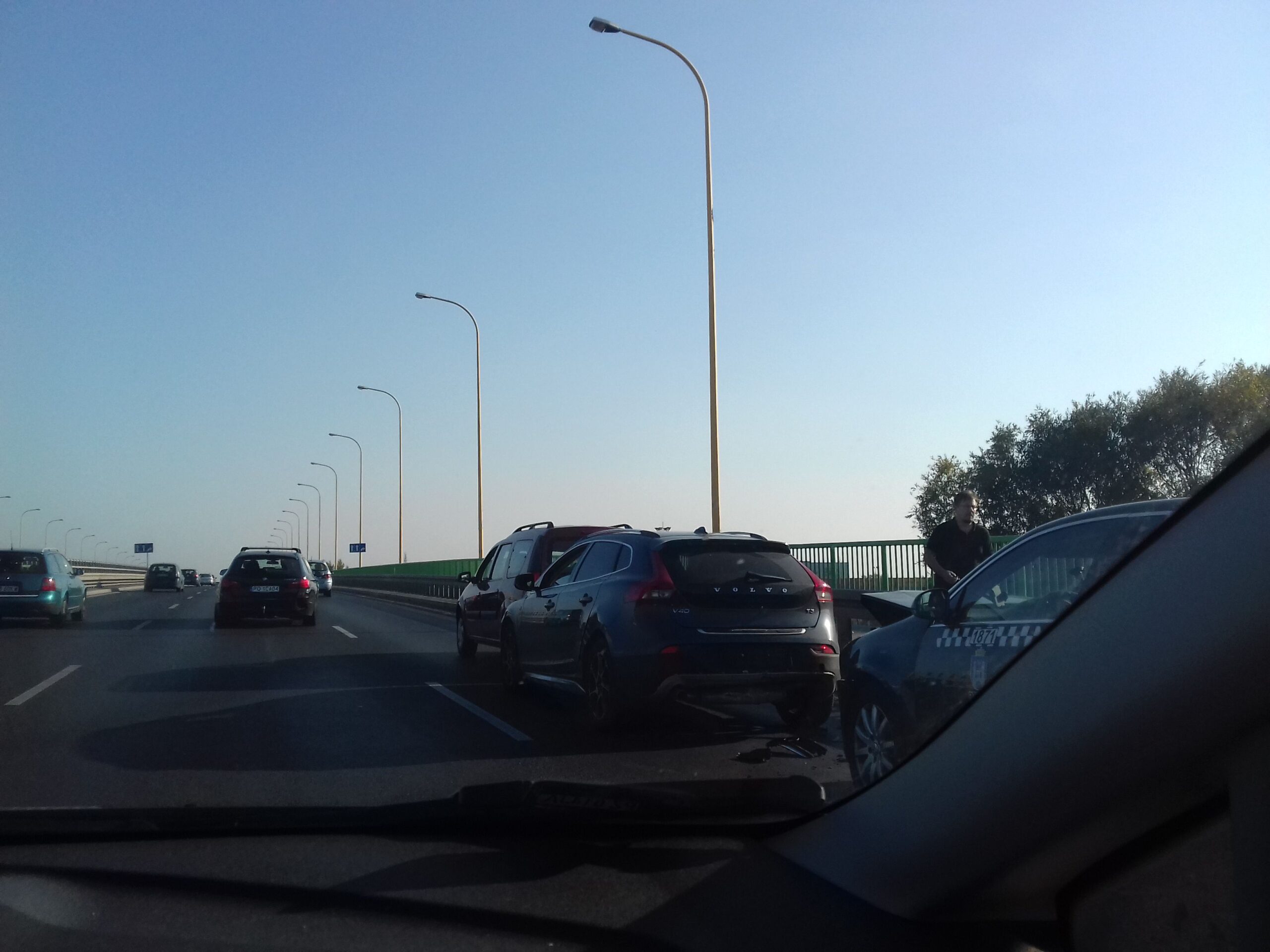 Zderzenie czterech samochodów na wiadukcie Franowo