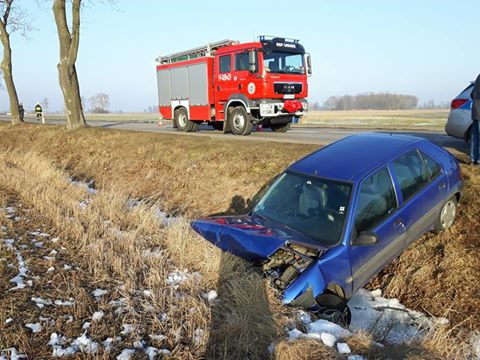 Wypadek na DK 15 w miejscowości Wygoda w gminie Koźmin Wielkopolski