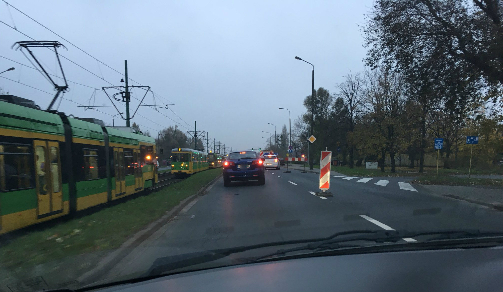 Korek tramwajów i samochodów na ul. Zamenhofa (Aktualizacja)