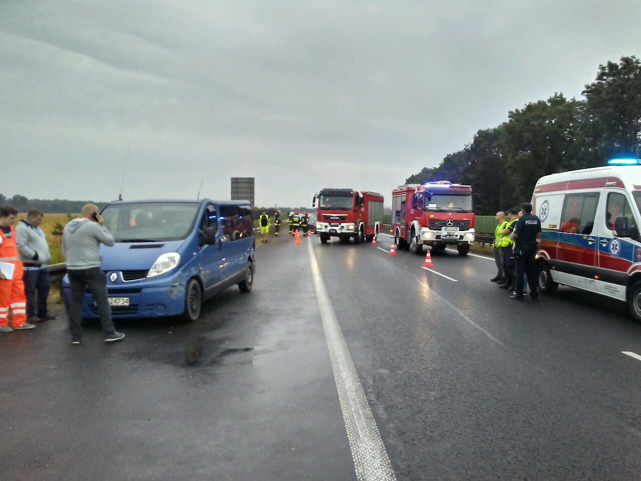Wypadek w miejscowości Jaryszki, droga zablokowana