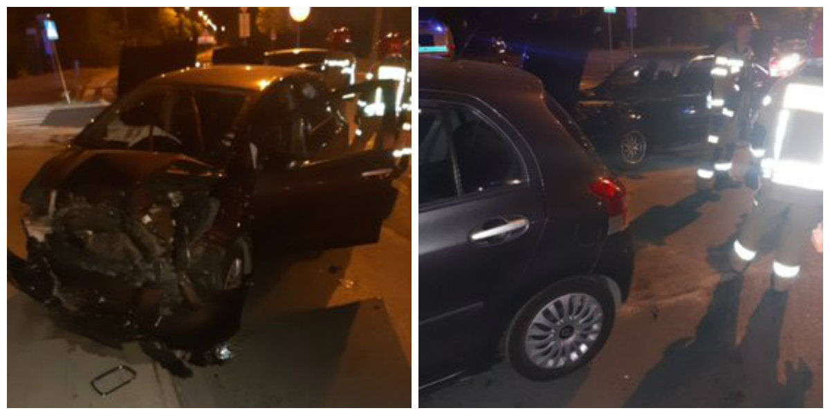Zderzenie samochodów na skrzyżowaniu ul. Witosa i al. Solidarności