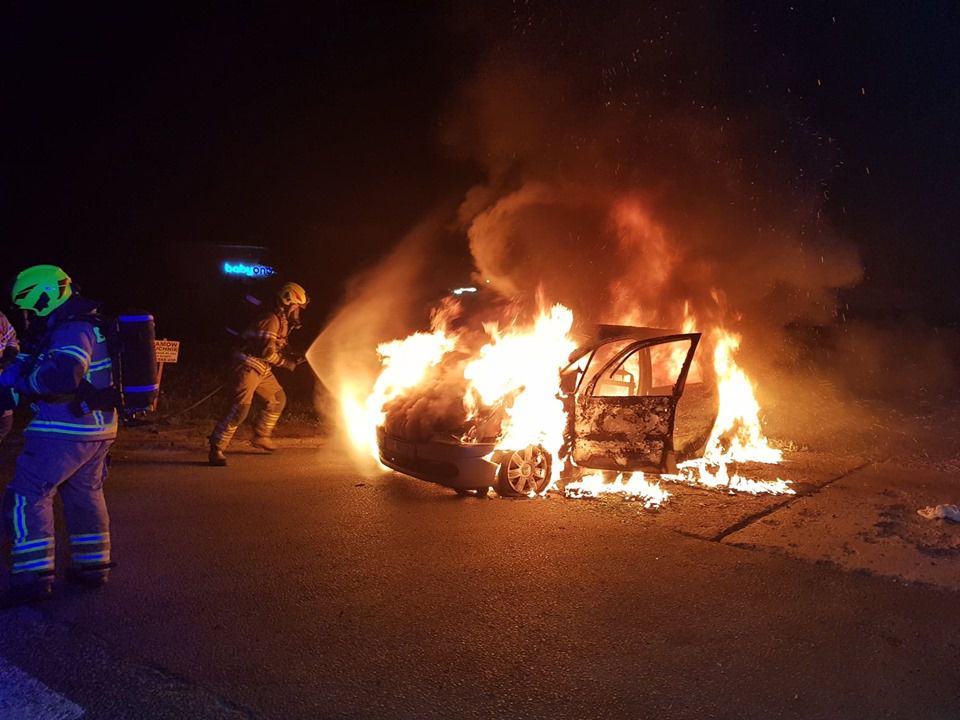 Nocny pożar samochodu na ul. Kowalewickiej