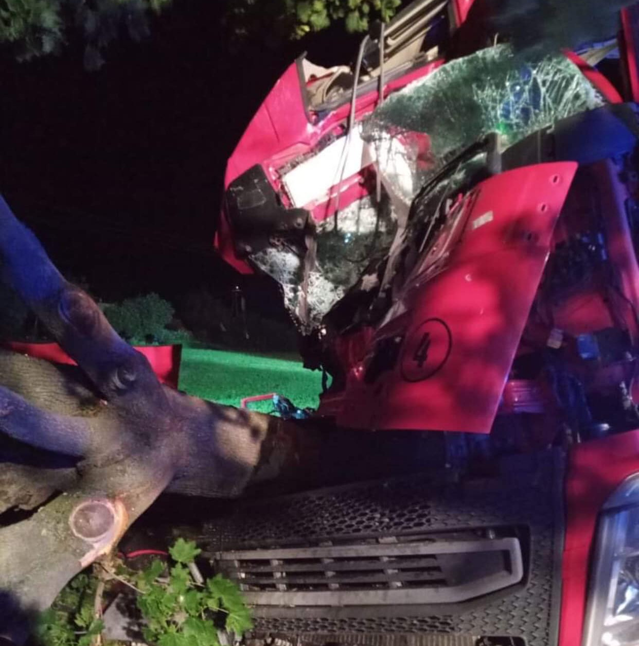Ciężarówka uderzyła w drzewo – tragiczny wypadek w powiecie kaliskim