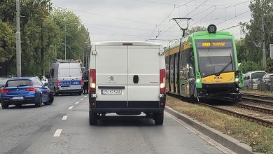 Zderzenie samochodu z tramwajem – duże utrudnienia na Starołęce!
