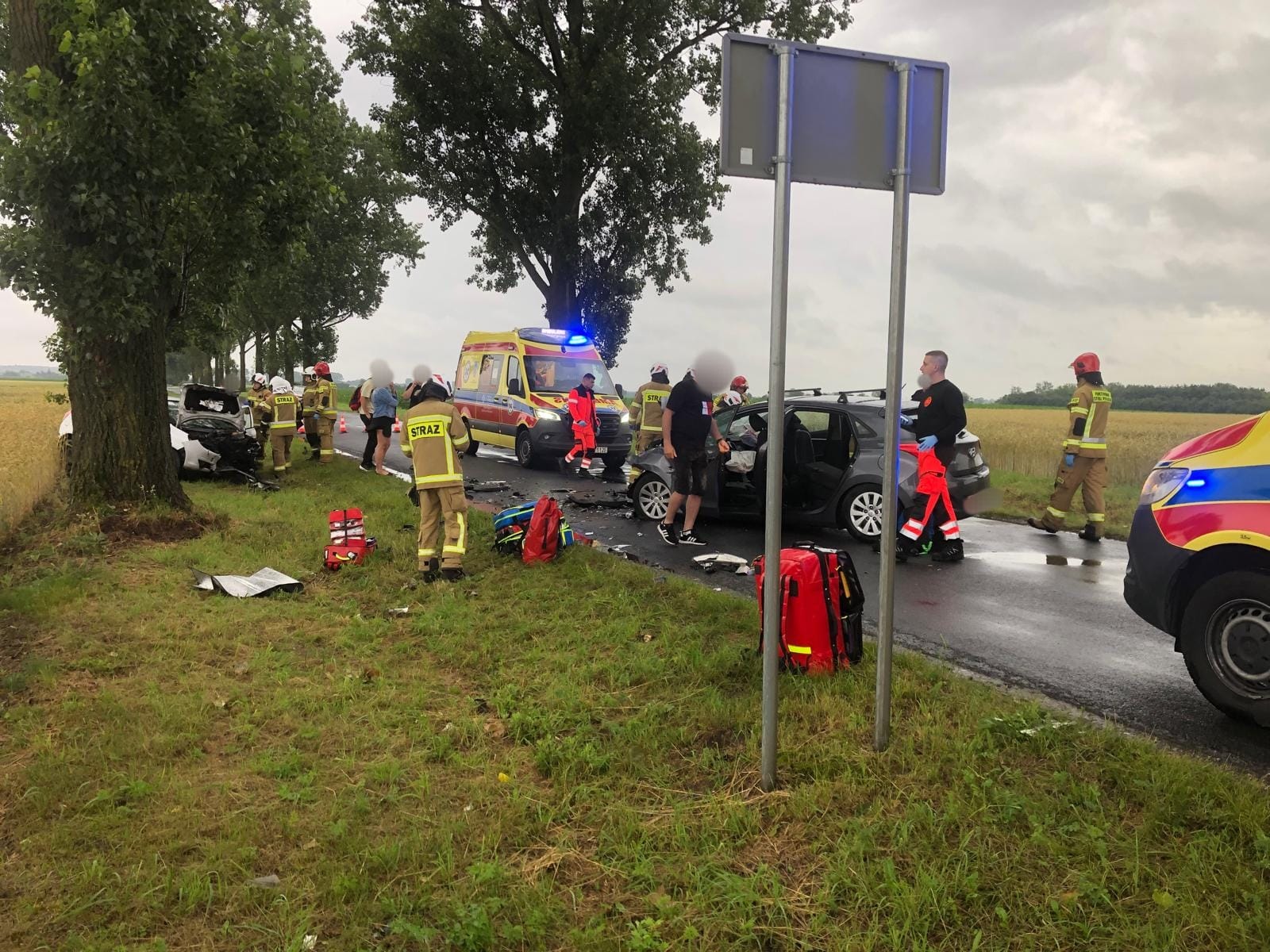 Poważny wypadek drogowy w Krerowie. Siedem osób rannych